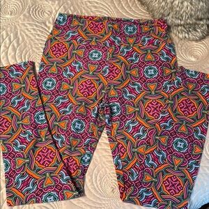 Etro Vibrant Pink and Orange Leggings